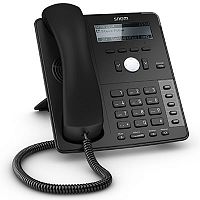 SNOM D715 Настольный IP-телефон. 4 учетные записи SIP, Графический монохромный экран 3,2, 5 кнопок с LED индикаторами, 2-порта 10_100_1000, USB 2.0, PoE, Сенсорная функция поднятия трубки, Цвет черный, Блок питания приобретается отдельно, D715 black